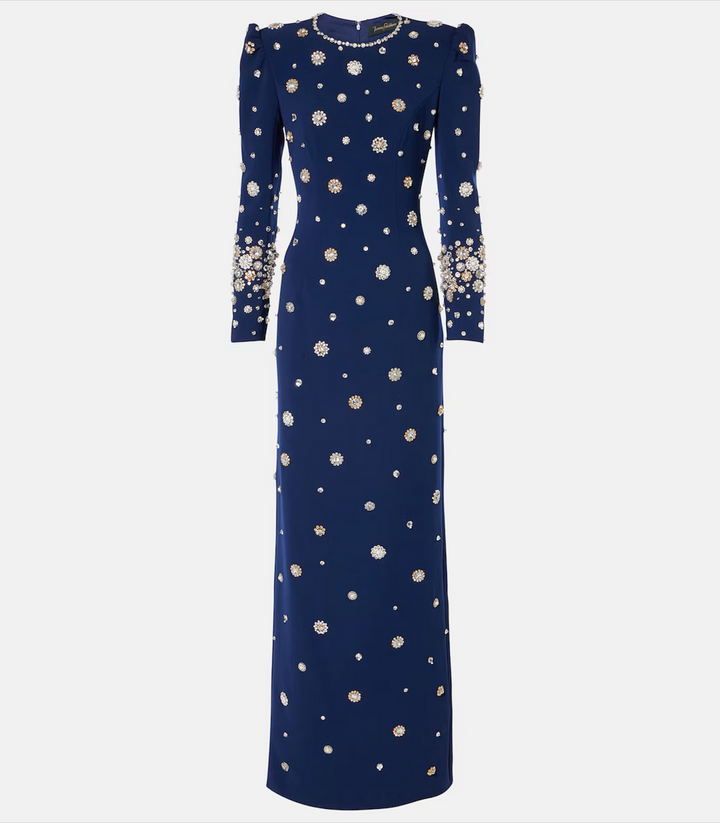 embellished long-sleeve gown with crystal accents – Joreen