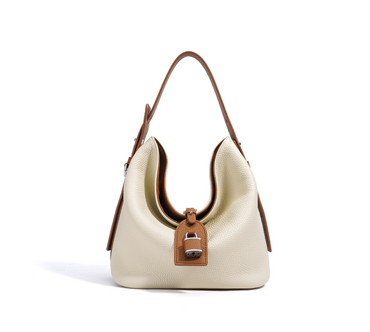 Soft Leather Shoulder Bag with Contrast Trim – SIENA