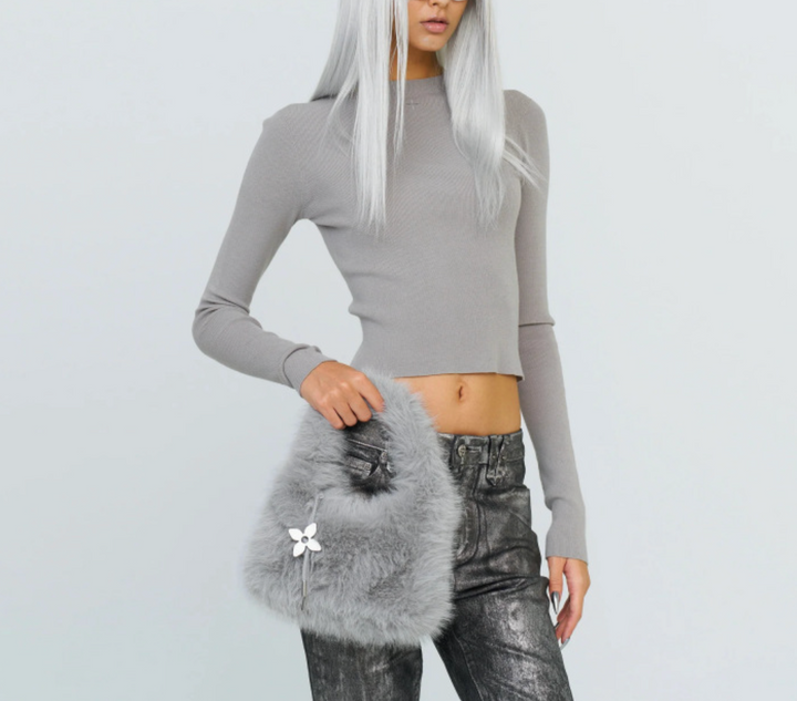 Mini Faux Fur Handbag with Cut-Out Handle – BLMI