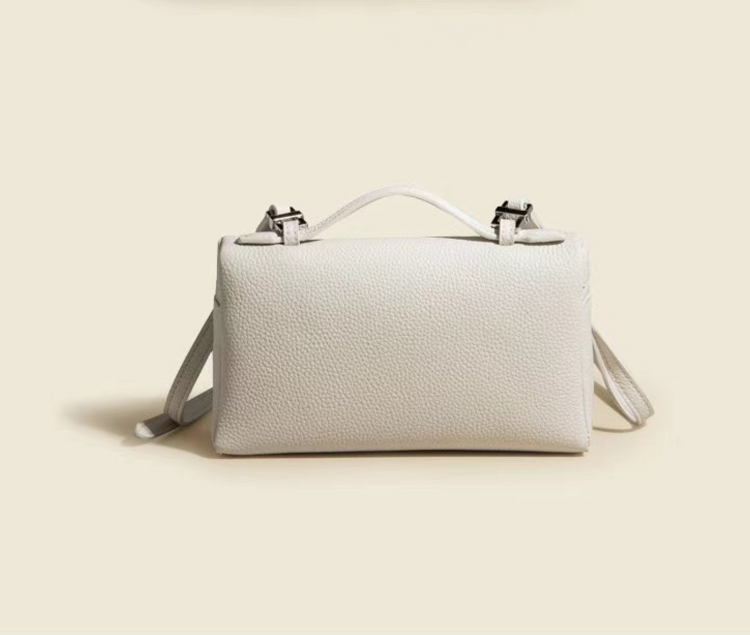 textured leather crossbody with top handle - ARYA