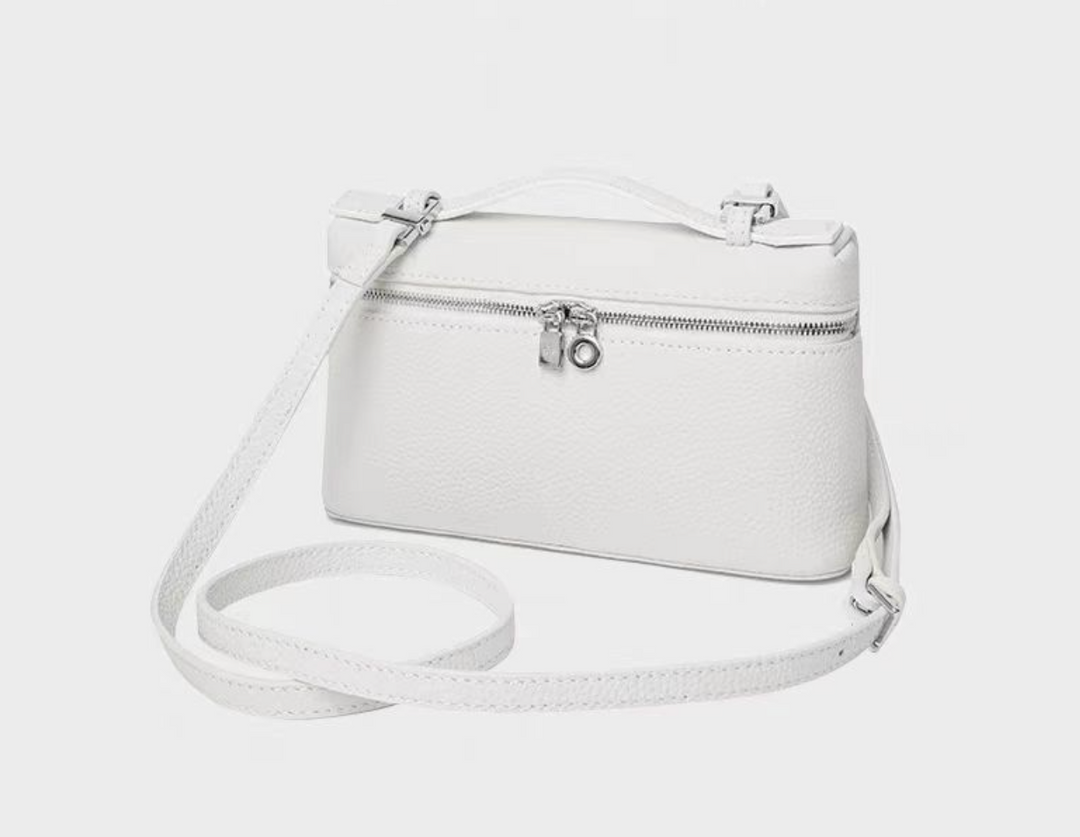 textured leather crossbody with top handle - ARYA