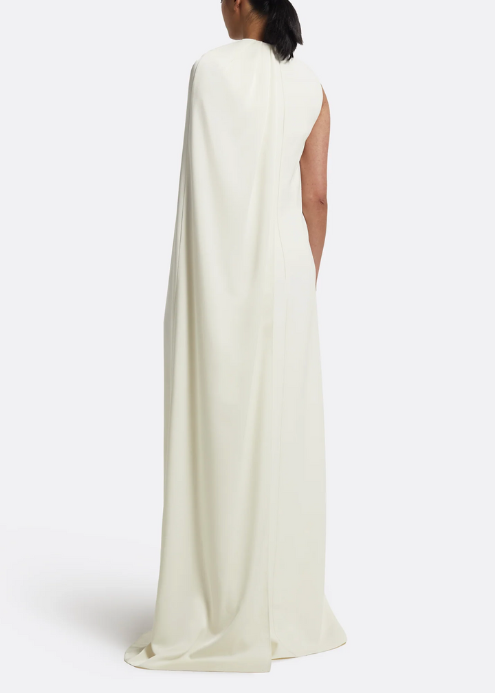 sleeveless cape gown with crystal neckline – IVORS-1
