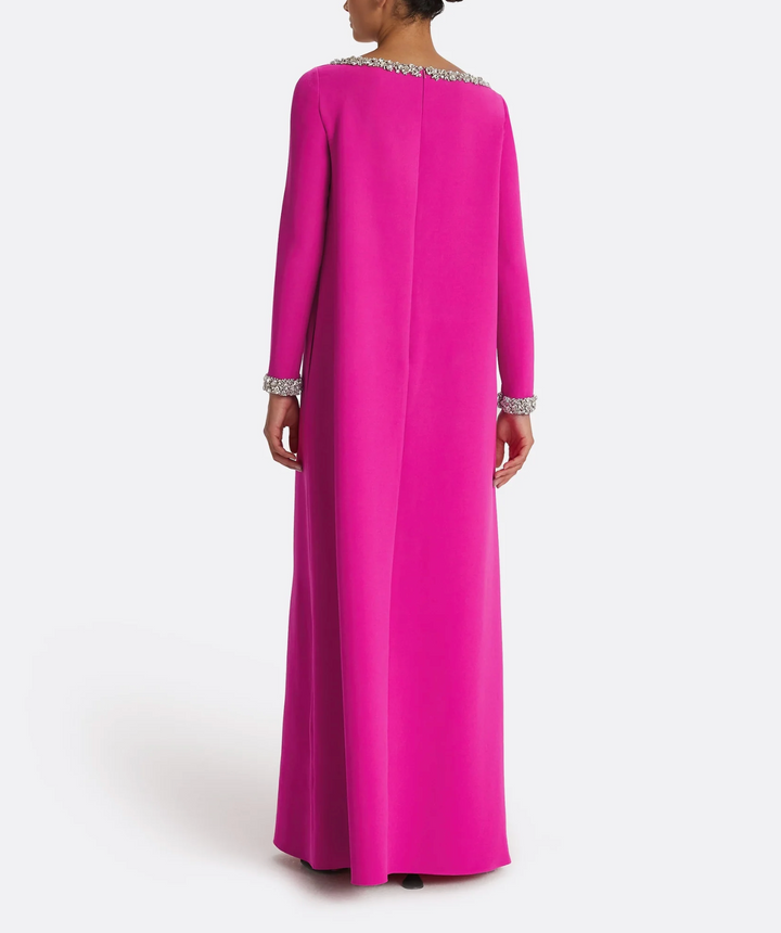 long-sleeve A-line gown with embellished neckline – FOUCE-1