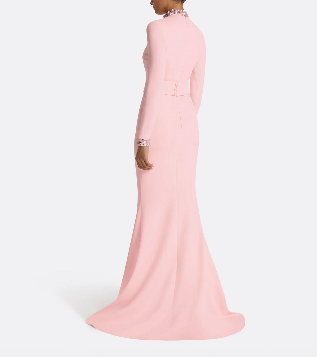embellished high-neck gown with front cutouts – ROSLE-1