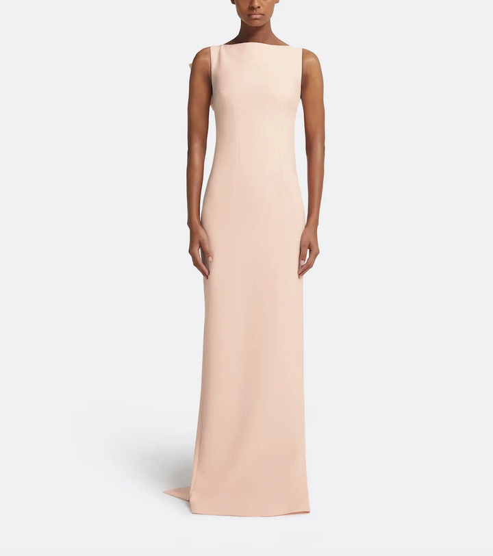 sleeveless column gown with bateau neckline – NUDELLA