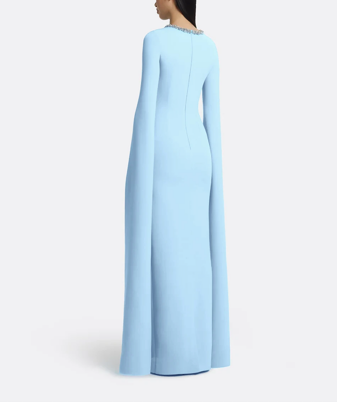 cape-sleeve gown with crystal neckline – CELESTE-1