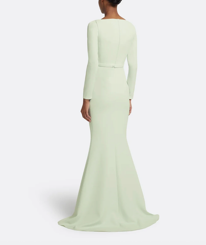 long-sleeve mermaid gown with embellished neckline – SERII