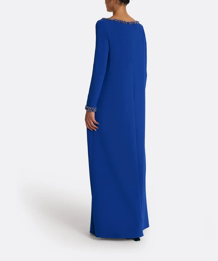 long-sleeve A-line gown with embellished neckline – SAPPHIRA