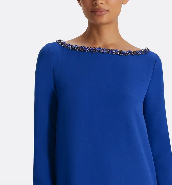 long-sleeve A-line gown with embellished neckline – SAPPHIRA