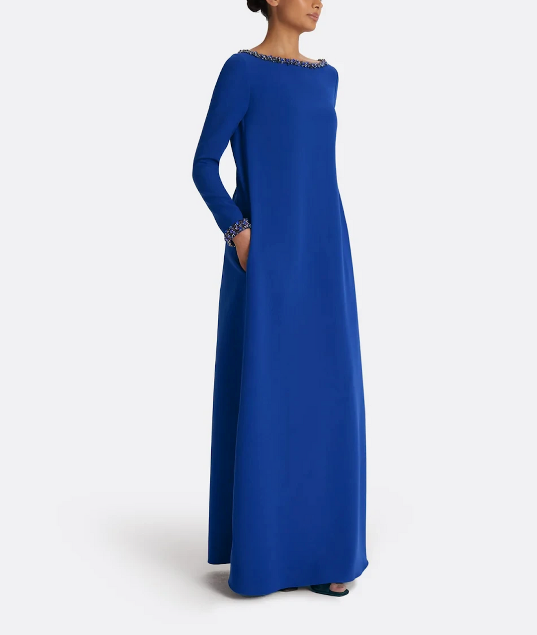 long-sleeve A-line gown with embellished neckline – SAPPHIRA