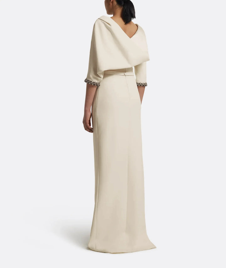 fitted column gown with embellished cuffs – ODD- ELYSIA