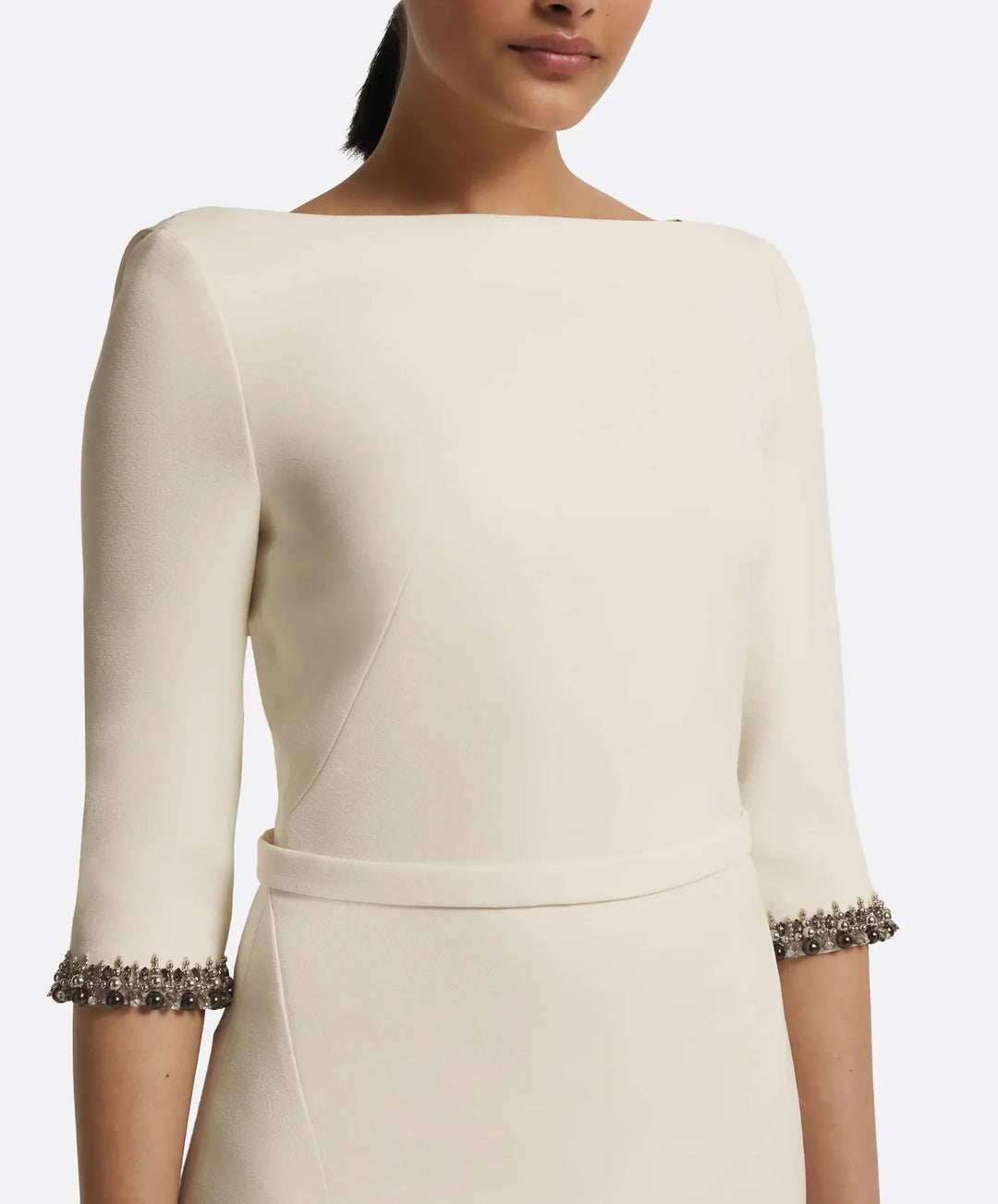 fitted column gown with embellished cuffs – ODD- ELYSIA
