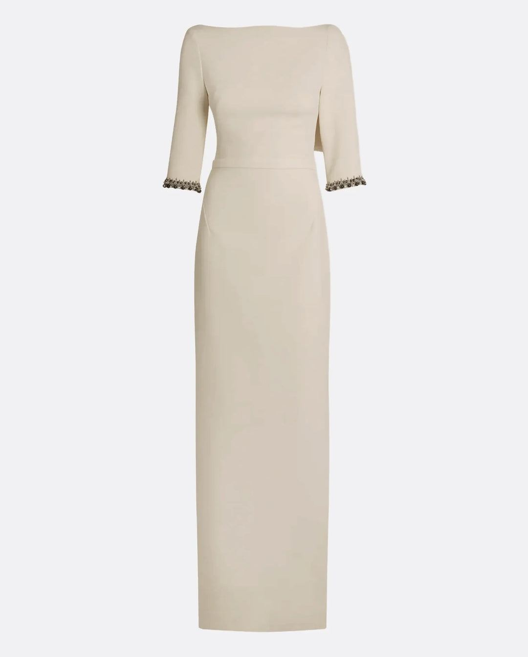 fitted column gown with embellished cuffs – ELYSIA