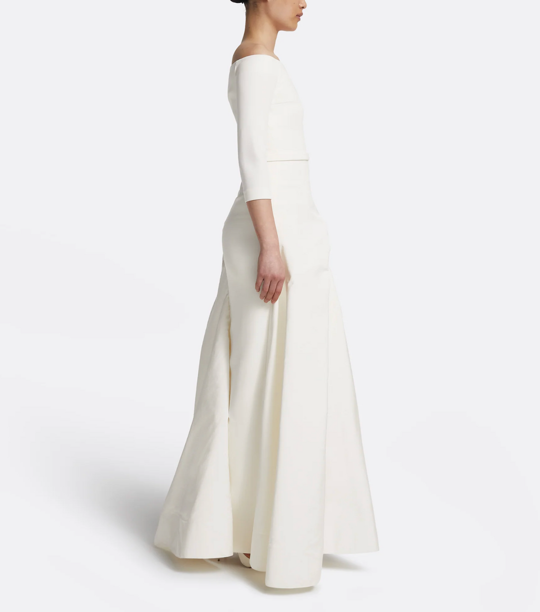 off-shoulder gown with draped slit skirt – ODD- ALYAAH