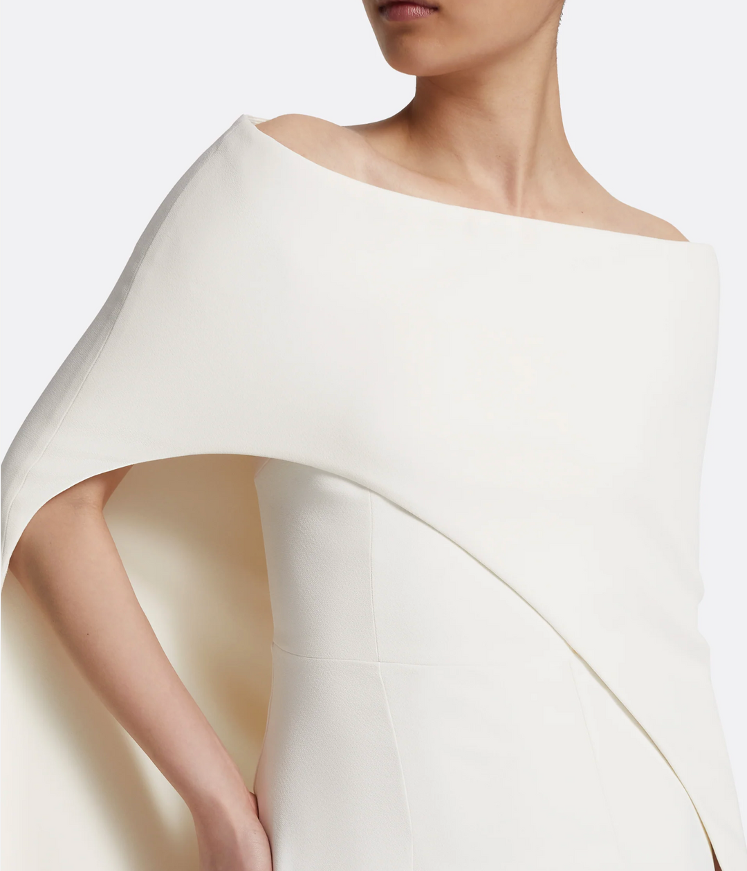 ff-shoulder gown with sculpted cape – CELISTE-1