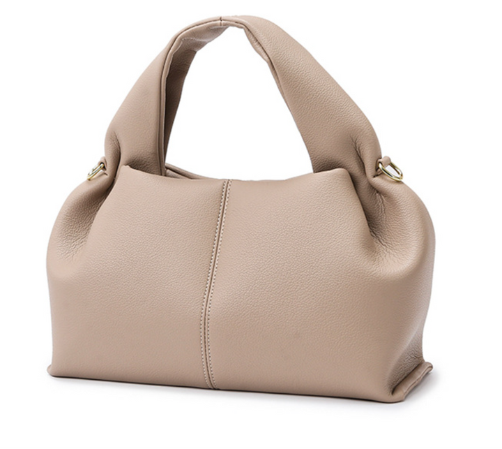 Soft Leather Hobo Bag with Adjustable Strap – TAUPE