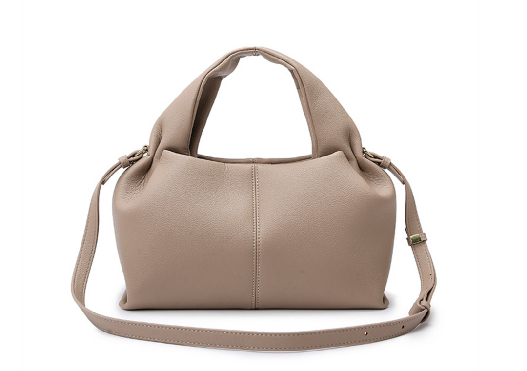 Soft Leather Hobo Bag with Adjustable Strap – TAUPE