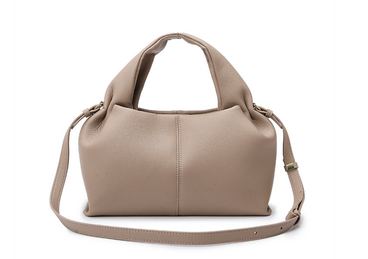 Soft Leather Hobo Bag with Adjustable Strap – TAUPE