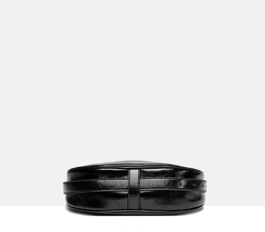 glossy crescent shoulder bag with adjustable strap – VILVAH