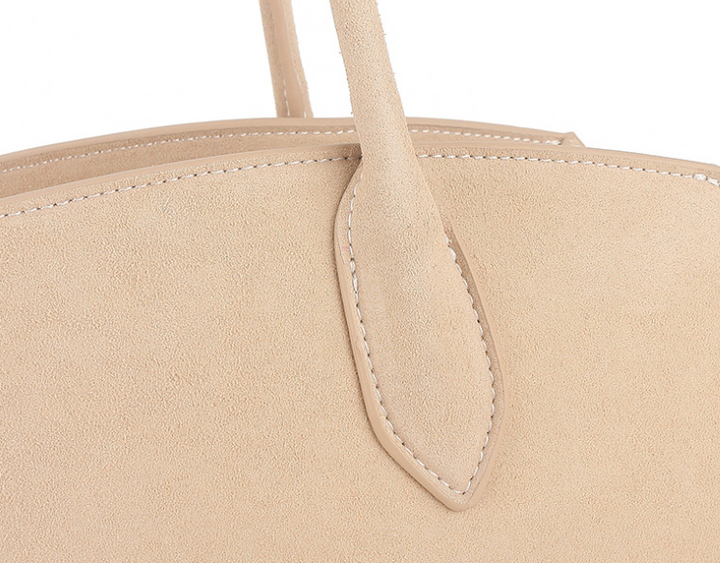 sleek half-moon leather tote with elongated handles – VELORA