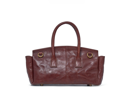 soft leather mini carryall with structured flap detail – CAMELIA