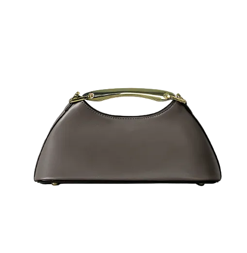 sleek half-moon top-handle bag with metallic accent – AZURA