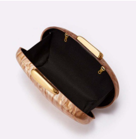 pearl-effect oval clutch with gold clasp – LUNARAX