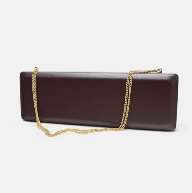 elongated hard-case evening clutch with chain strap – ESPRESSA