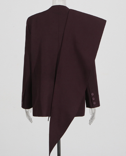 asymmetric tailored blazer with draped panel – AURA