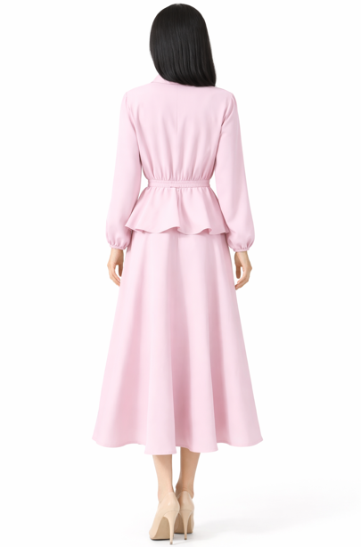 cropped high-neck top with flared midi skirt – ROSÉLLE