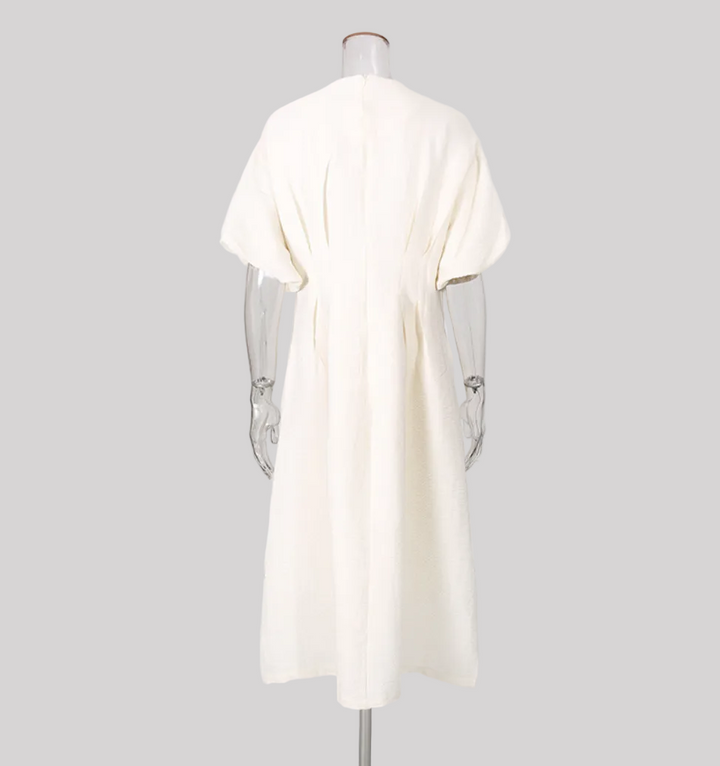 embellished puff sleeve A-line midi dress – ODD- ORBIT