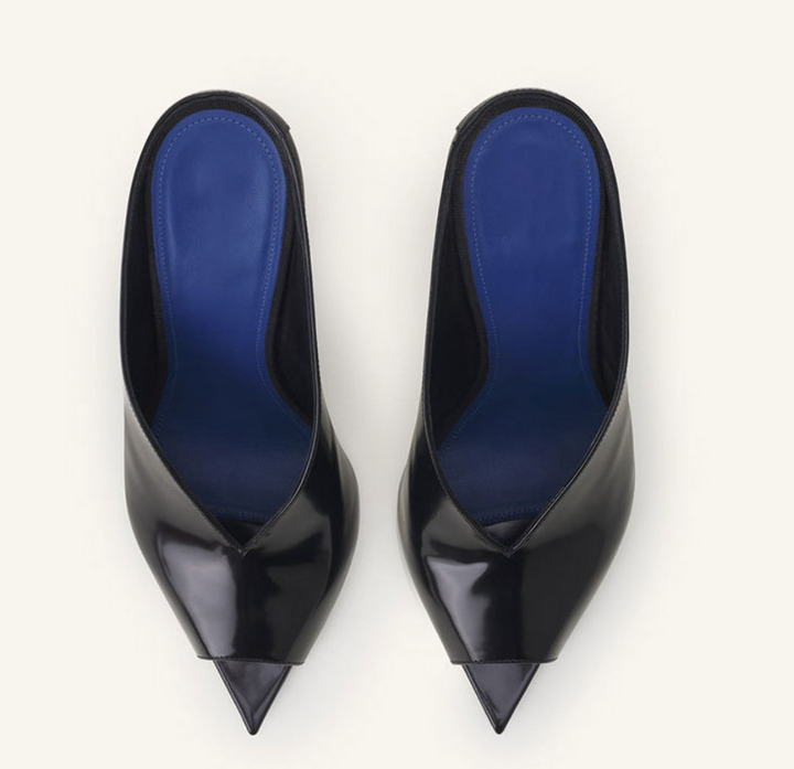 Velvet Sculpted Heel Mule Sandals – ROUGEVEL