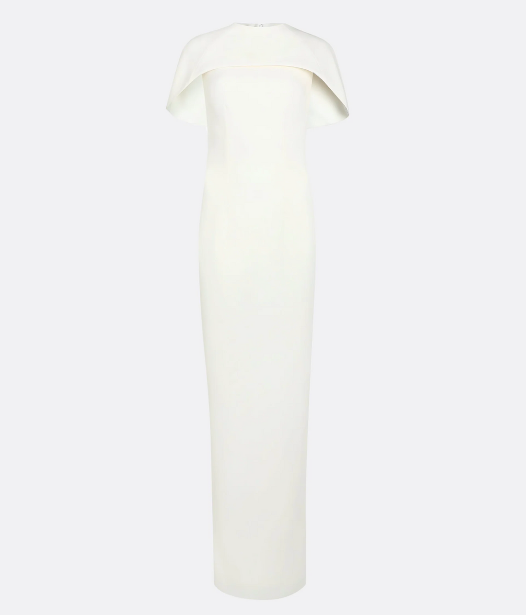 high-neck column dress with sculpted shoulder cape – Gofaan-1