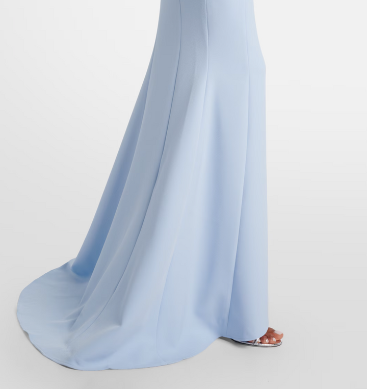 short-sleeve mermaid gown with clean waist seam – AZURIA