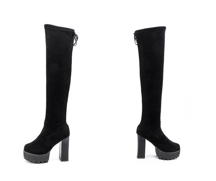 knee-high platform boots with chunky heel – EDGE