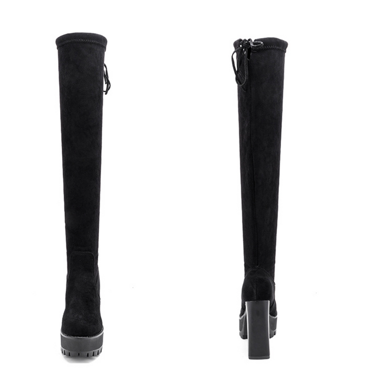 knee-high platform boots with chunky heel – EDGE