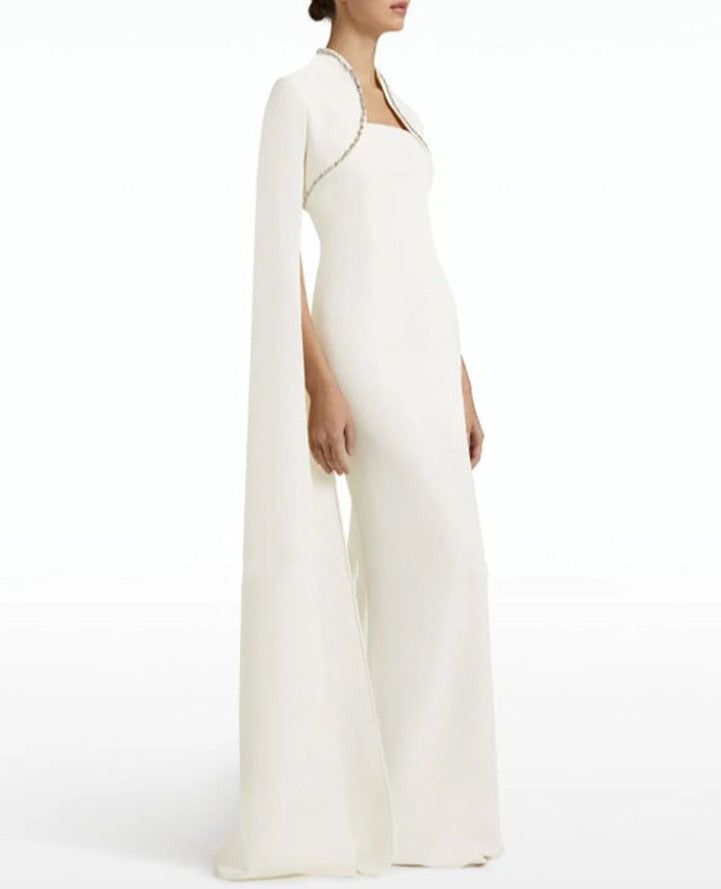 sleeveless column dress with maxi cape – RVORY