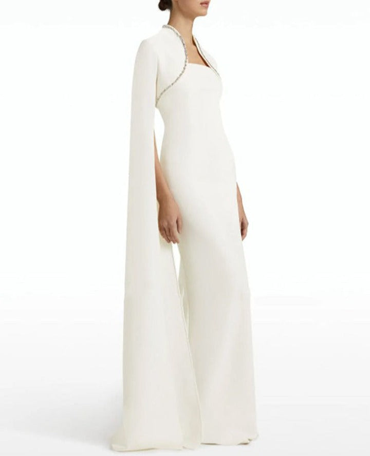 sleeveless column dress with maxi cape – RVORY