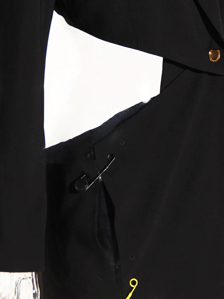 asymmetrical tailored blazer dress with pin detail - Abheera
