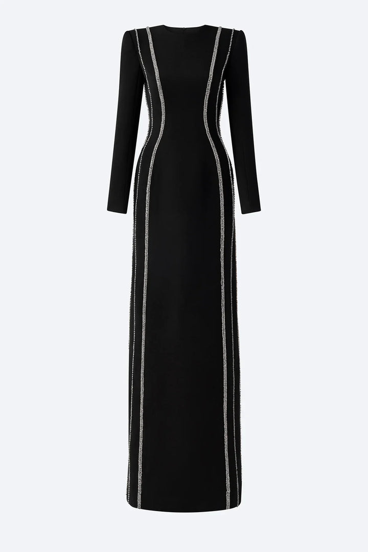 crystal-trim column gown – ODD- Zimal