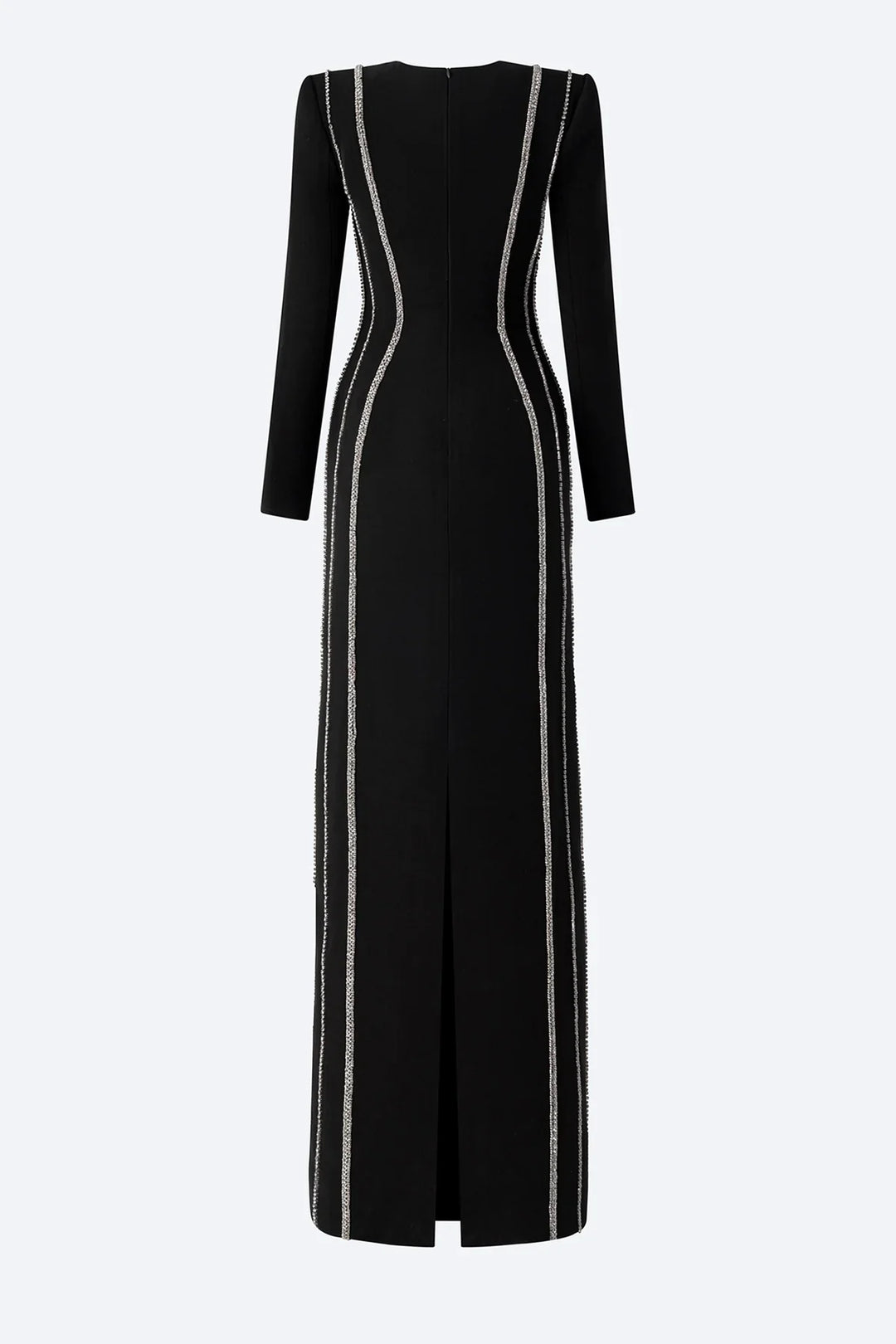 crystal-trim column gown – Zimal-1