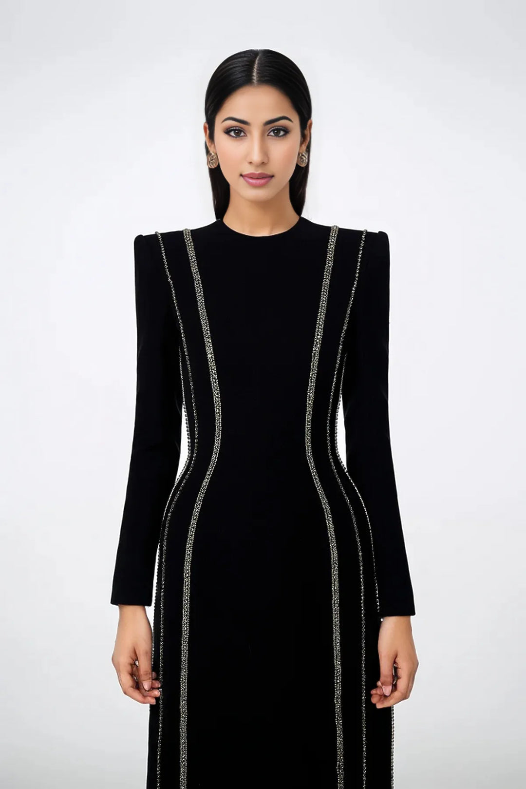 crystal-trim column gown – ODD- Zimal