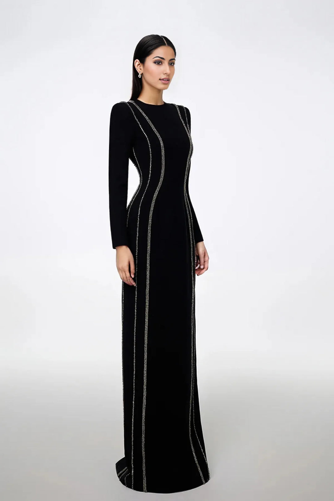 crystal-trim column gown – ODD- Zimal