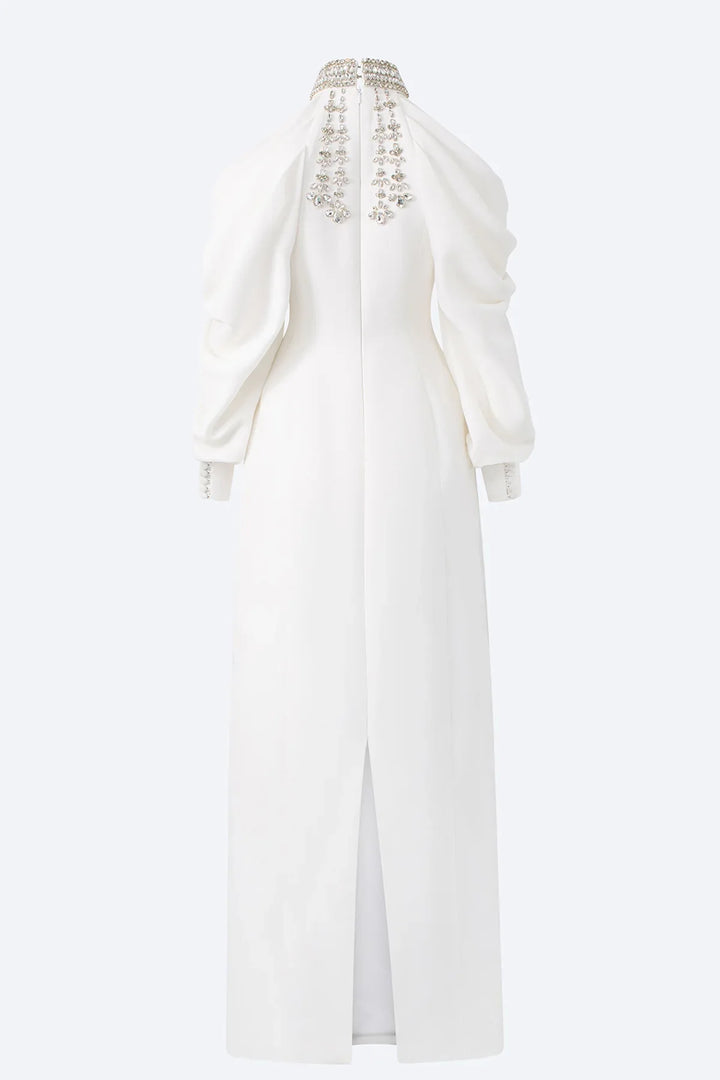 strapless beaded dress with little tail - ZOSIA