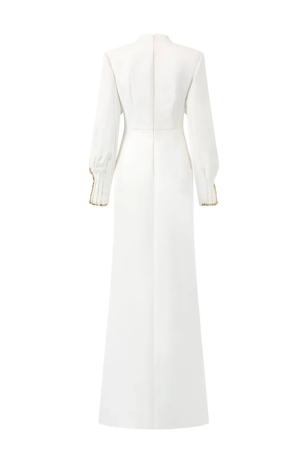 Long-Sleeve Column Dress with Embellished Cape - ODD - AURORA