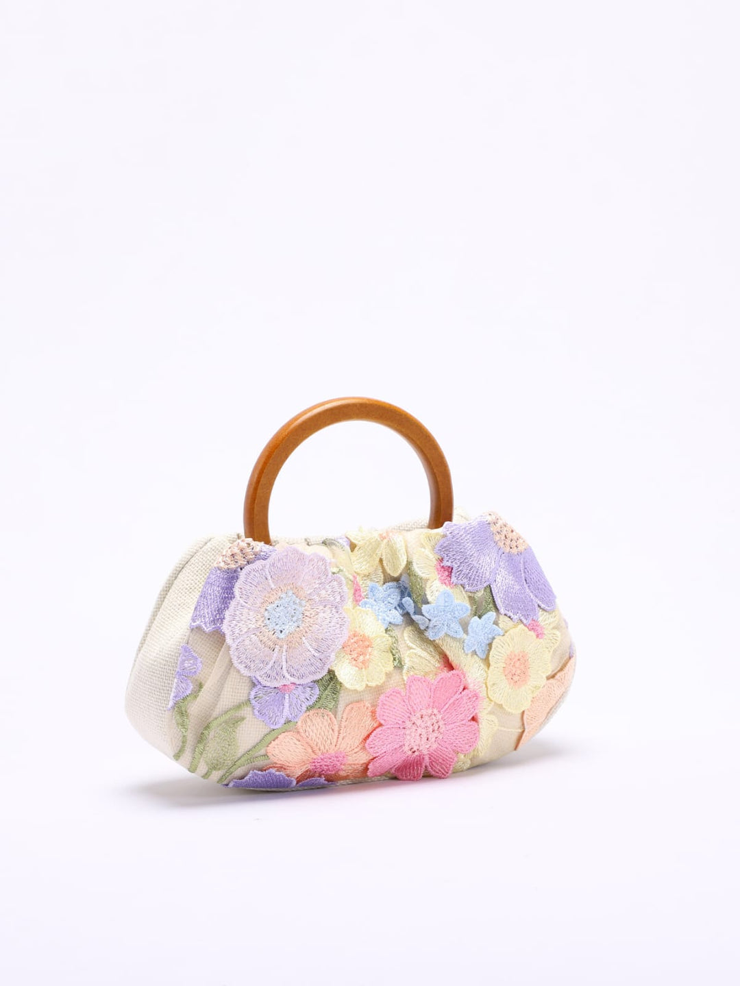 floral embroidered handbag with round handle – BLOSIOVI