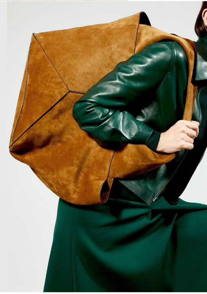 oversized geometric tote bag with sculpted handles – ODD- NOTIVA
