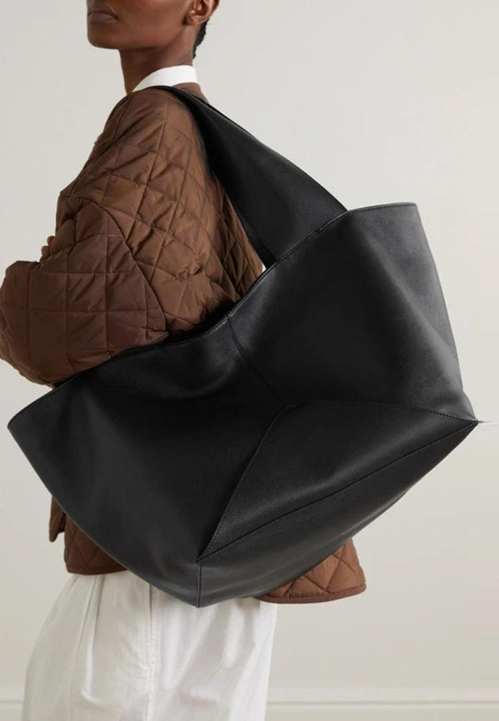 oversized geometric tote bag with sculpted handles – ODD- NOTIVA