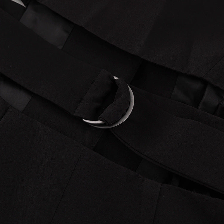 tailored cutout dress with front buttons – EVARA