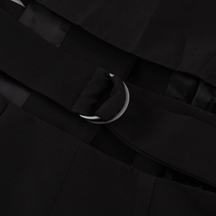 tailored cutout dress with front buttons – EVARA